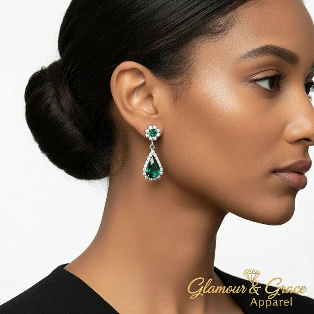 Luxury  Rhinestone Earrings & Necklace Set