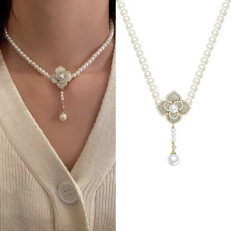 Luxury French Flower Pearl  Jewelry Set