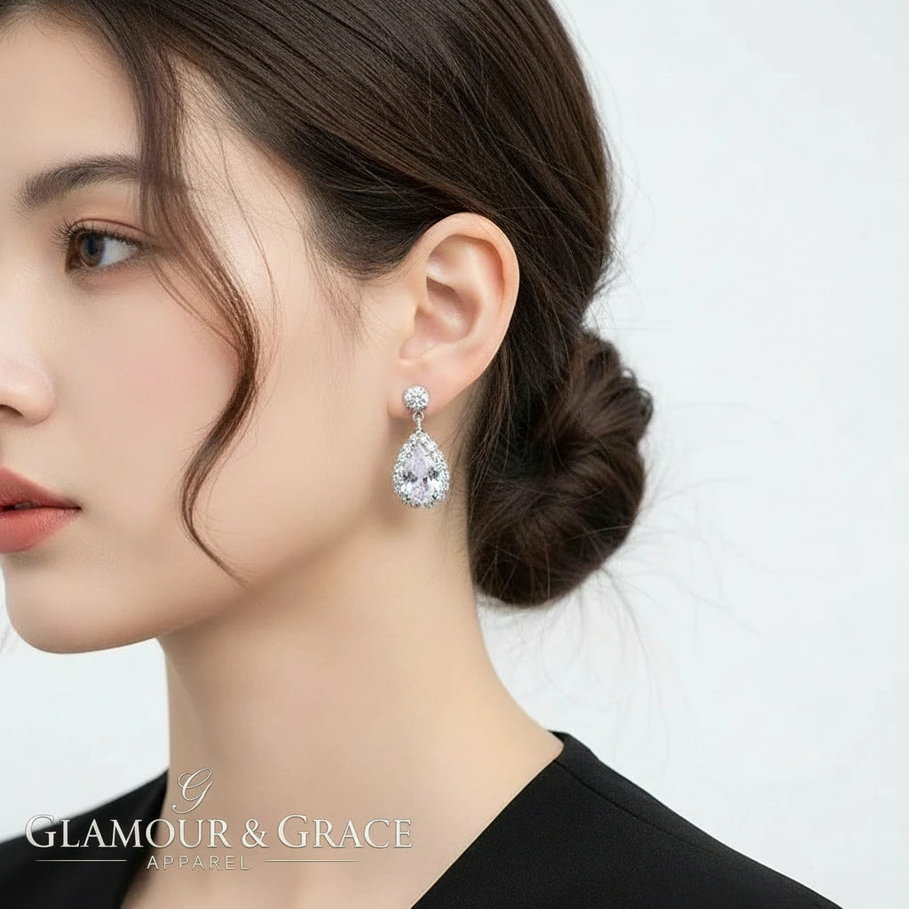 Luxury  Rhinestone Earrings & Necklace Set