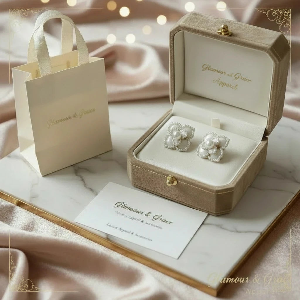 Luxury French Flower Pearl  Jewelry Set