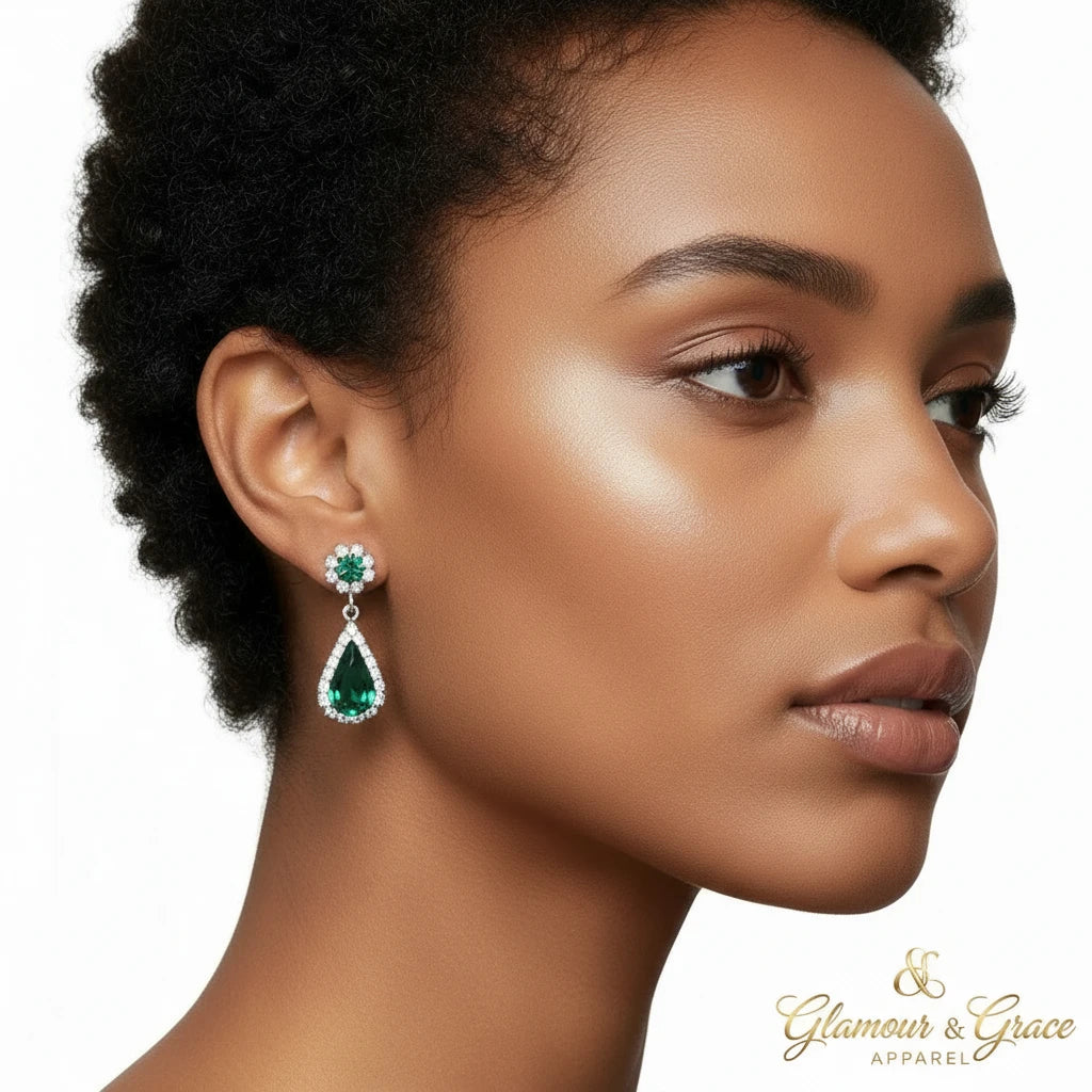 Luxury  Rhinestone Earrings & Necklace Set