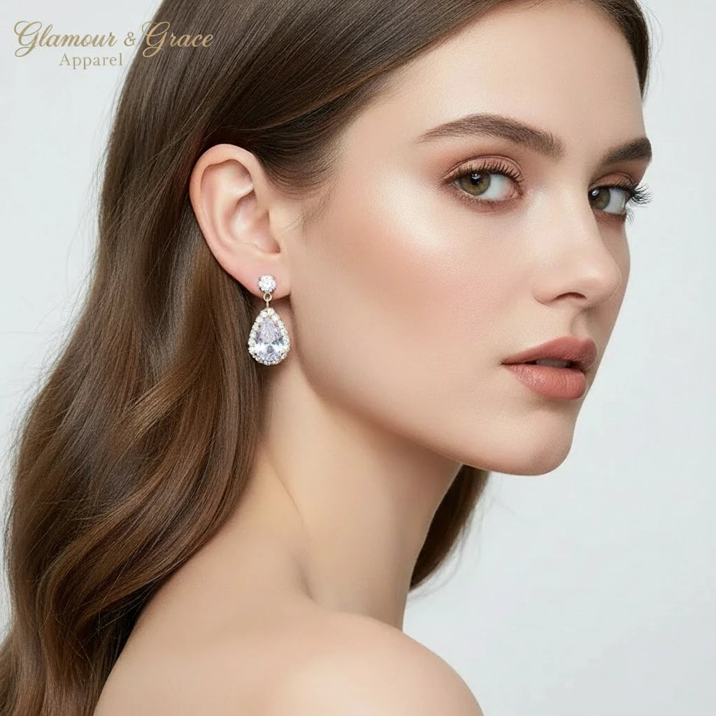 Luxury  Rhinestone Earrings & Necklace Set
