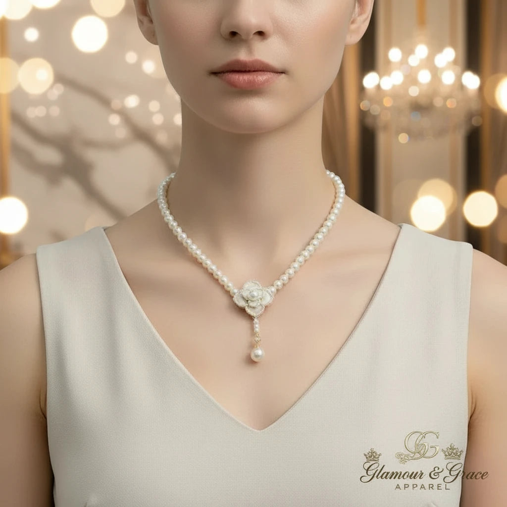 Luxury French Flower Pearl  Jewelry Set