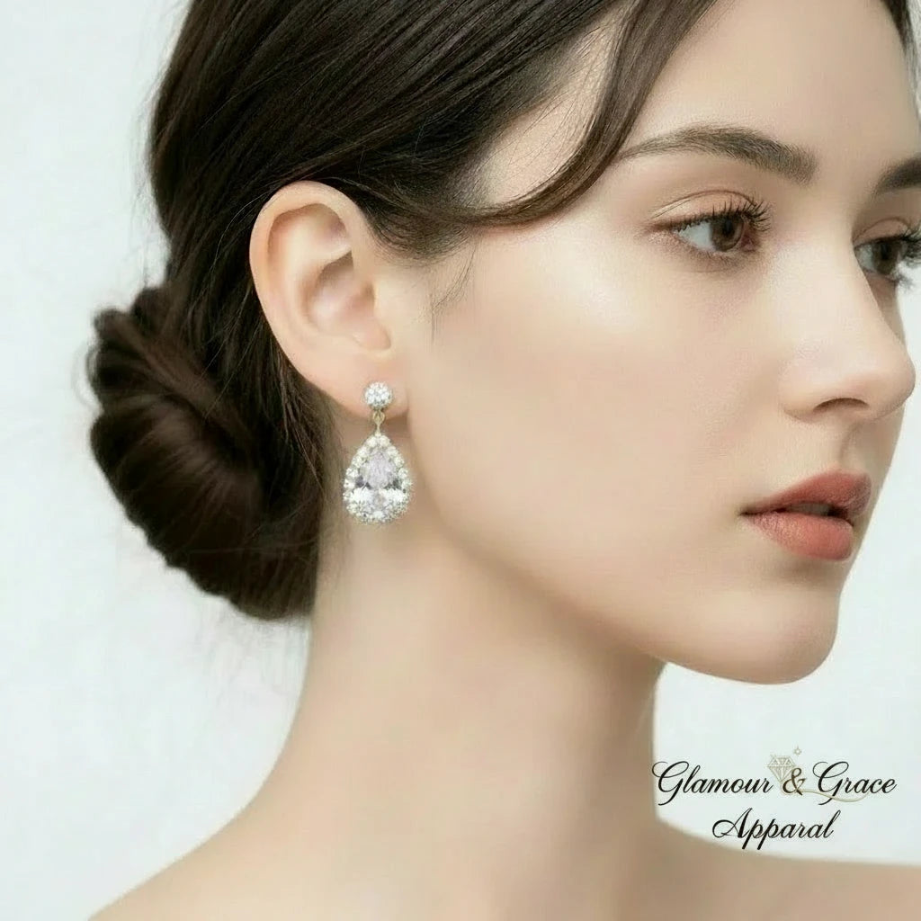 Luxury  Rhinestone Earrings & Necklace Set