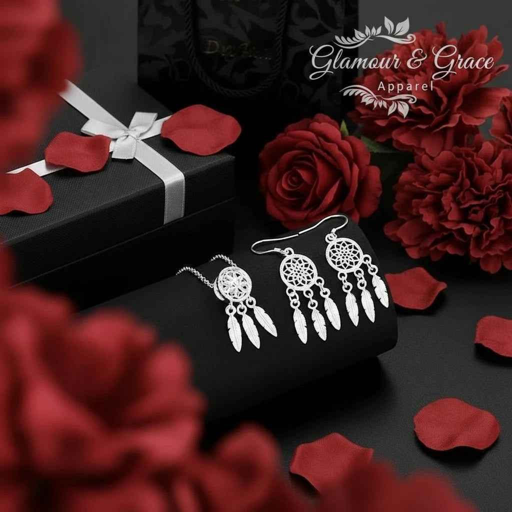 Luxury Fine Sterling Silver Necklace Set