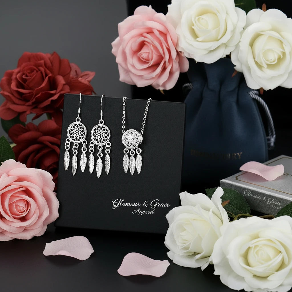 Luxury Fine Sterling Silver Necklace Set