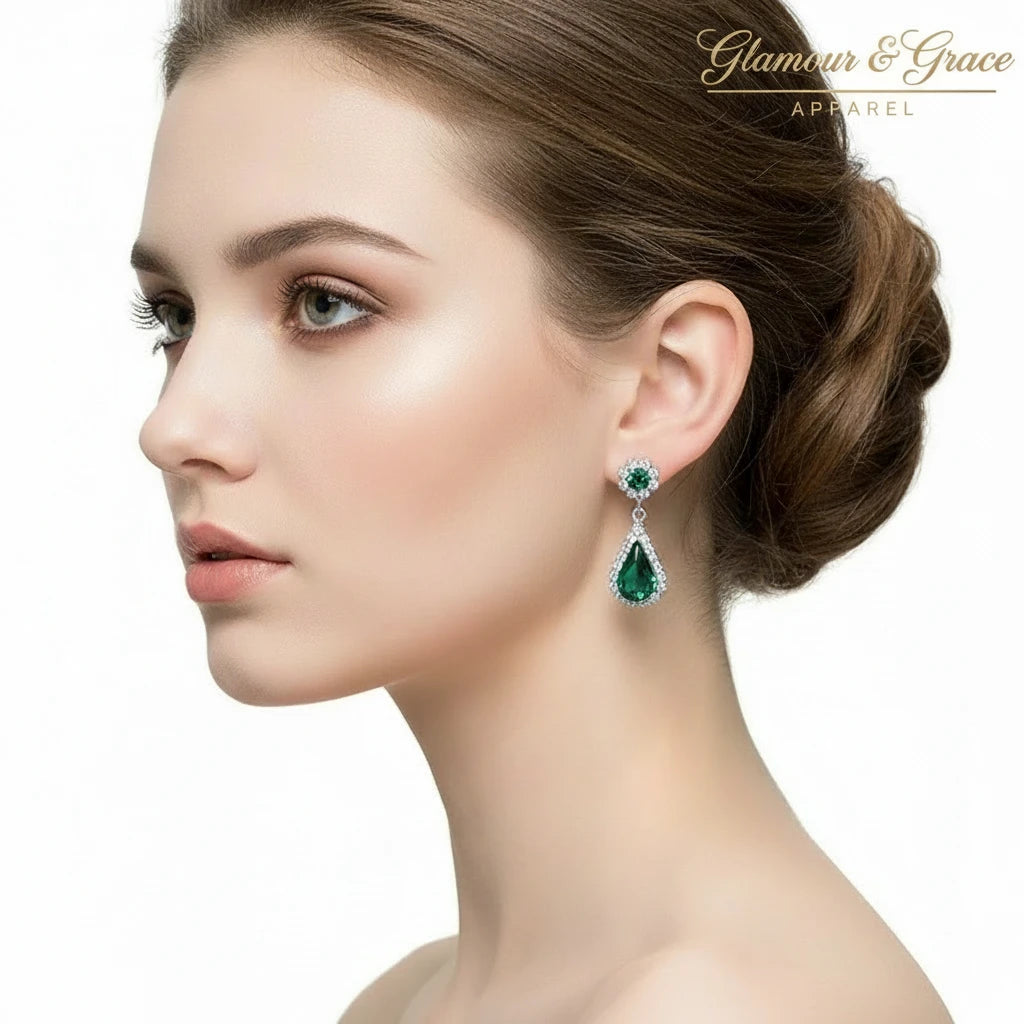 Luxury  Rhinestone Earrings & Necklace Set