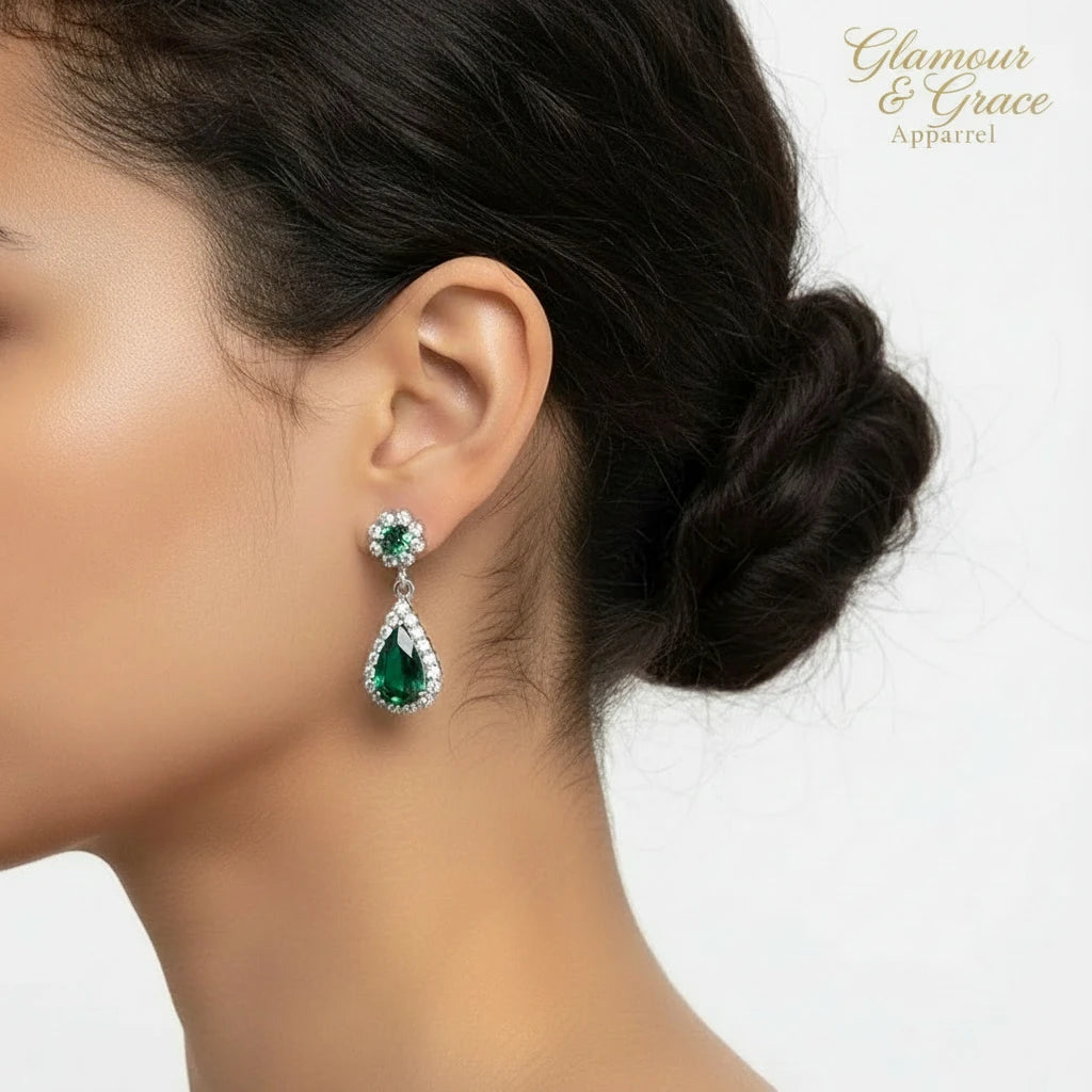 Luxury  Rhinestone Earrings & Necklace Set