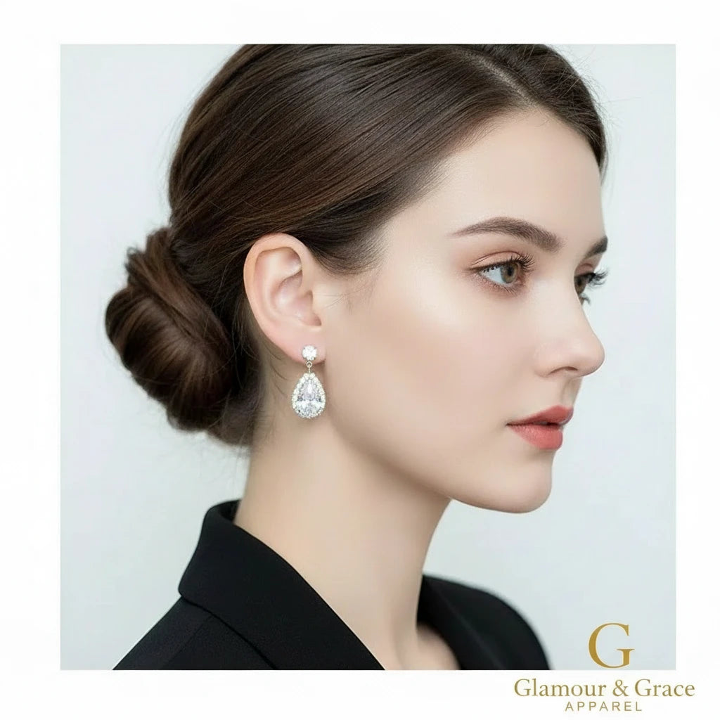 Luxury  Rhinestone Earrings & Necklace Set